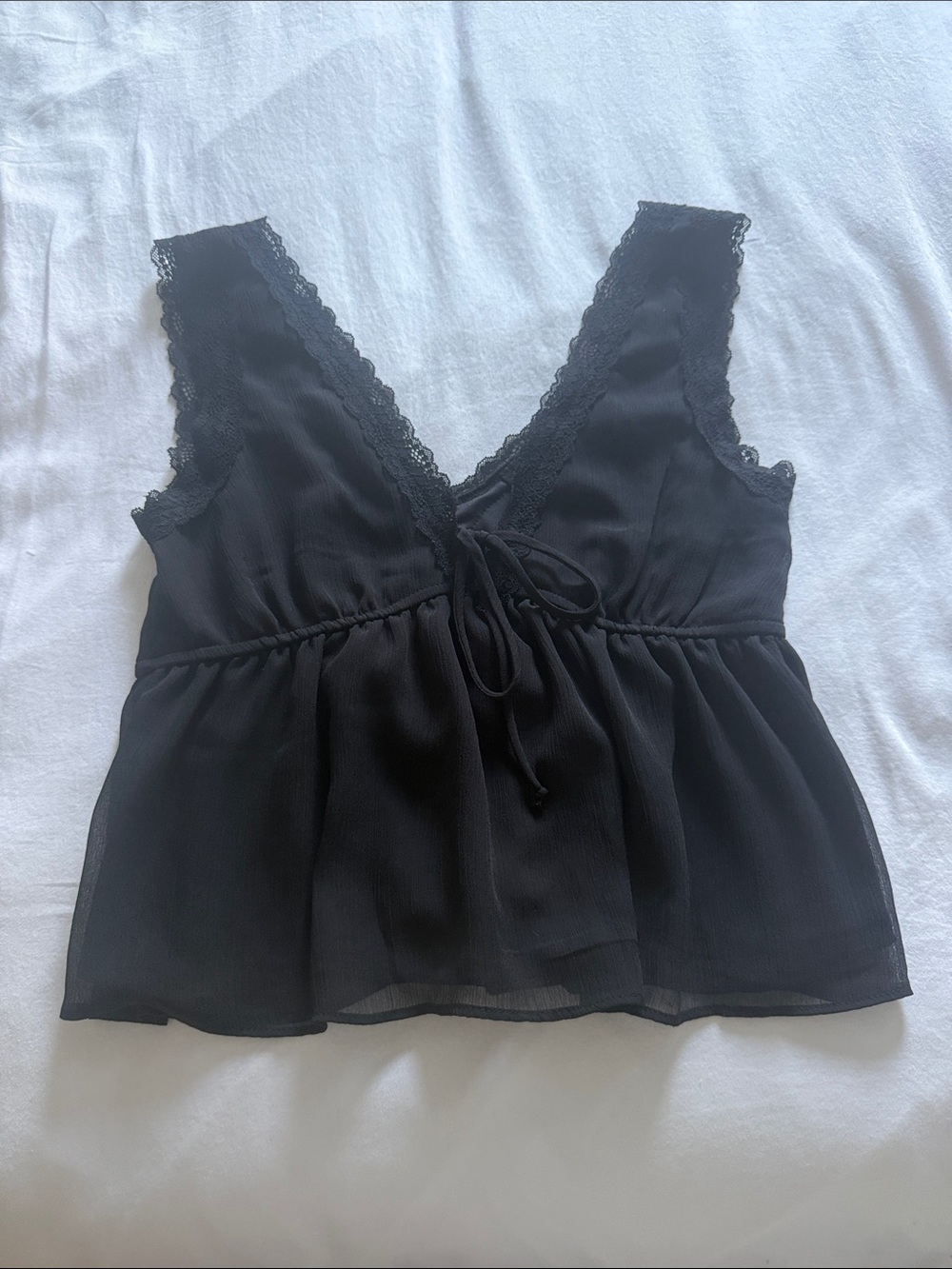 Black Lace-Trim Top
